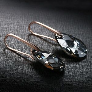 Silver Night Black Swarovski Crystal Earrings